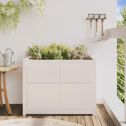 Fioriera da Giardino Bianca 90x50x70 cm Legno Massello di Pinocod mxl 132940 - Vista aggiuntiva 3