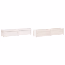 Fioriere da Giardino 2 pz Bianche in Legno Massello di Pinocod mxl 108968 - Vista aggiuntiva 2