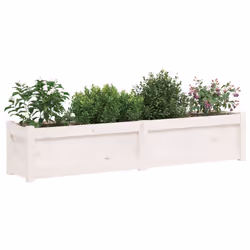 Fioriere da Giardino 2 pz Bianche in Legno Massello di Pinocod mxl 108968 - Vista aggiuntiva 3