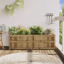 Fioriera da Giardino 150x50x50 cm in Legno di Pino Impregnatocod mxl 85007 - Vista aggiuntiva 3