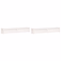 Fioriere da Giardino 2 pz Bianche in Legno Massello di Pinocod mxl 85009 - Vista aggiuntiva 2