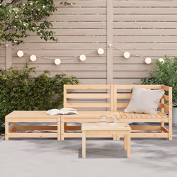 Divano da Giardino con Poggiapiedi 2 Posti Legno Massello Pinocod mxl 110287 - Vista aggiuntiva 3