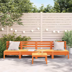 Divani Senza Braccioli Giardino 4pz Marrone Cera Massello Pinocod mxl 88387 - Vista aggiuntiva 3