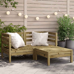vidaXL Divano da Giardino 2Posti con Poggiapiedi Legno Pino Impregnato