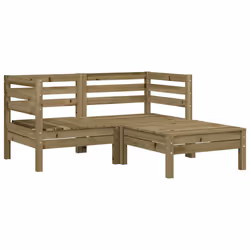vidaXL Divano da Giardino 2Posti con Poggiapiedi Legno Pino Impregnato - Vista aggiuntiva 2