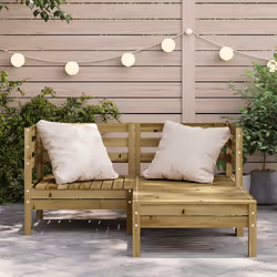 vidaXL Divano da Giardino 2Posti con Poggiapiedi Legno Pino Impregnato - Vista aggiuntiva 3