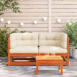 Divani Angolari Giardino Cuscini 2pz Marrone Cera Massello Pinocod mxl 110633 - Vista aggiuntiva 3