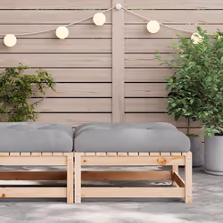 Poggiapiedi da Giardino con Cuscino in Legno Massello di Pinocod mxl 86497 - Vista aggiuntiva 3