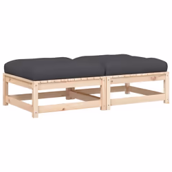 Poggiapiedi da Giardino con Cuscini 2 pz Legno Massello di Pinocod mxl 134489 - Vista aggiuntiva 2