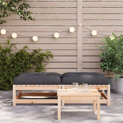 Poggiapiedi da Giardino con Cuscini 2 pz Legno Massello di Pinocod mxl 134489 - Vista aggiuntiva 3