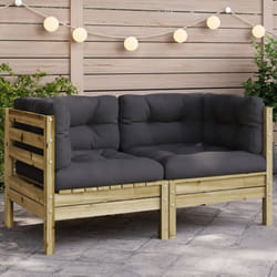 vidaXL Divano Angolare da Giardino con Cuscini Legno Impregnato Pino