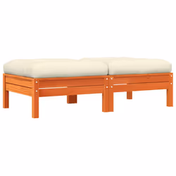 Poggiapiedi Giardino con Cuscini 2pz Marrone Cera Massello Pinocod mxl 86802 - Vista aggiuntiva 2