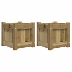 Fioriere da Giardino 2 pz in Legno di Pino Impregnatocod mxl 84876 - Vista aggiuntiva 2