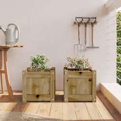 Fioriere da Giardino 2 pz in Legno di Pino Impregnatocod mxl 84876 - Vista aggiuntiva 3