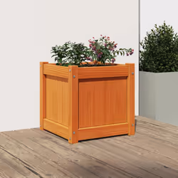 Fioriera Giardino Marrone Cera 40x40x40 cm Legno Massello Pinocod mxl 86558 - Vista aggiuntiva 3