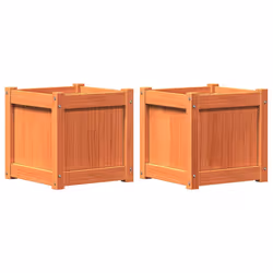 Fioriere da Giardino 2pz Marrone Cera Legno Massello di Pinocod mxl 110532 - Vista aggiuntiva 2