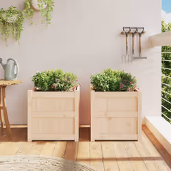 Fioriere da Giardino 2 pz in Legno Massello di Pinocod mxl 84735 - Vista aggiuntiva 3