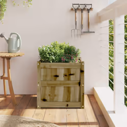 Fioriera da Giardino 50x50x50 cm in Legno di Pino Impregnatocod mxl 84878 - Vista aggiuntiva 3