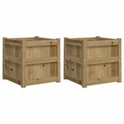 Fioriere da Giardino 2 pz in Legno di Pino Impregnatocod mxl 108694 - Vista aggiuntiva 2