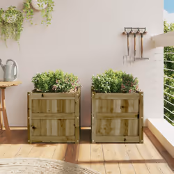 Fioriere da Giardino 2 pz in Legno di Pino Impregnatocod mxl 108694 - Vista aggiuntiva 3