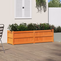 Fioriera Giardino Marrone Cera 180x50x50 cm Legno Massello Pinocod mxl 86562 - Vista aggiuntiva 3