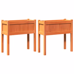 Fioriere da Giardino 2pz Gambe Marrone Cera Legno Massello Pinocod mxl 86563 - Vista aggiuntiva 2