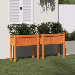 Fioriere da Giardino 2pz Gambe Marrone Cera Legno Massello Pinocod mxl 86563 - Vista aggiuntiva 3