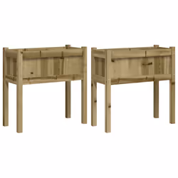 Fioriere da Giardino 2 pz con Gambe in Legno di Pino Impregnatocod mxl 133204 - Vista aggiuntiva 2