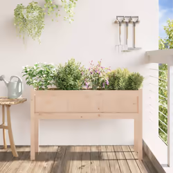 Fioriera Giardino con Gambe 110x31x70 cm Legno Massello Pinocod mxl 109222 - Vista aggiuntiva 3
