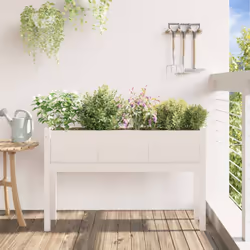 Fioriera da Giardino con Gambe Bianca 110x31x70cm Massello Pinocod mxl 109221 - Vista aggiuntiva 3