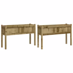 Fioriere da Giardino 2 pz con Gambe in Legno di Pino Impregnatocod mxl 85253 - Vista aggiuntiva 2