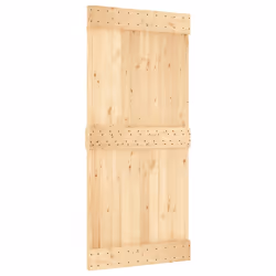 Porta Scorrevole con Set Hardware 95x210 cm Legno Massello Pinocod mxl 94165 - Vista aggiuntiva 3
