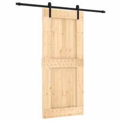 Porta Scorrevole con Set Hardware 90x210 cm Legno Massello Pinocod mxl 118098 - Vista aggiuntiva 2