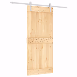 vidaXL Porta Scorrevole con Set Hardware 90x210 cm Legno Massello Pino - Vista aggiuntiva 2