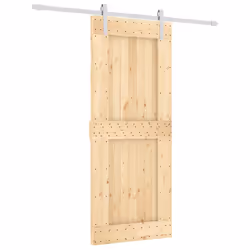 vidaXL Porta Scorrevole con Set Hardware 85x210 cm Legno Massello Pino - Vista aggiuntiva 2