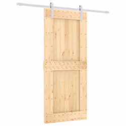 Porta Scorrevole con Set Hardware 90x210 cm Legno Massello Pinocod mxl 118107 - Vista aggiuntiva 2