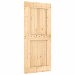 Porta Scorrevole con Set Hardware 90x210 cm Legno Massello Pinocod mxl 118107 - Vista aggiuntiva 3