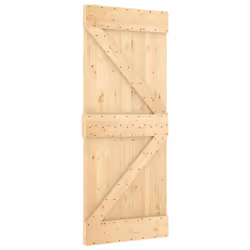 Porta Scorrevole con Set Hardware 85x210 cm Legno Massello Pinocod mxl 94176 - Vista aggiuntiva 3