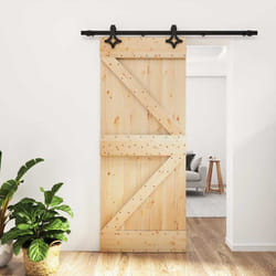Porta Scorrevole con Set Hardware 85x210 cm Legno Massello Pinocod mxl 94186