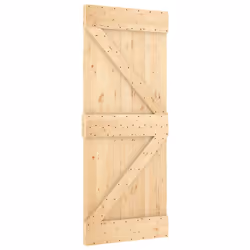 Porta Scorrevole con Set Hardware 85x210 cm Legno Massello Pinocod mxl 94186 - Vista aggiuntiva 3