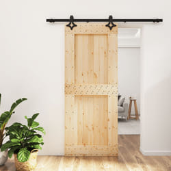 Porta Scorrevole con Set Hardware 85x210 cm Legno Massello Pinocod mxl 118125