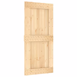 Porta Scorrevole con Set Hardware 95x210 cm Legno Massello Pinocod mxl 94192 - Vista aggiuntiva 3