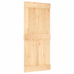 vidaXL Porta Scorrevole con Set Hardware 90x210 cm Legno Massello Pino - Vista aggiuntiva 3
