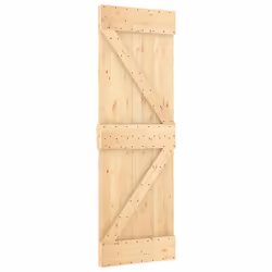 Porta Scorrevole con Set Hardware 70x210 cm Legno Massello Pinocod mxl 70186 - Vista aggiuntiva 3