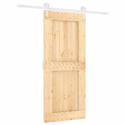 Porta Scorrevole con Set Hardware 90x210 cm Legno Massello Pinocod mxl 118144 - Vista aggiuntiva 2