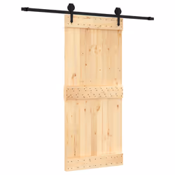 Porta Scorrevole con Set Hardware 90x210 cm Legno Massello Pinocod mxl 94211 - Vista aggiuntiva 2
