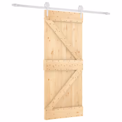 vidaXL Porta Scorrevole con Set Hardware 85x210 cm Legno Massello Pino - Vista aggiuntiva 2