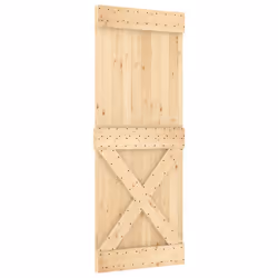Porta Scorrevole con Set Hardware 90x210 cm Legno Massello Pinocod mxl 93661 - Vista aggiuntiva 3