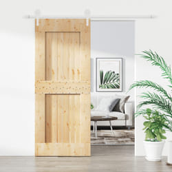 Porta Scorrevole con Set Hardware 85x210 cm Legno Massello Pinocod mxl 118154