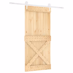 Porta Scorrevole con Set Hardware 95x210 cm Legno Massello Pinocod mxl 70198 - Vista aggiuntiva 2